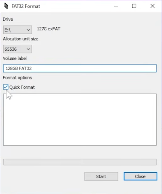 FAT32 GUI Formatter - quick format