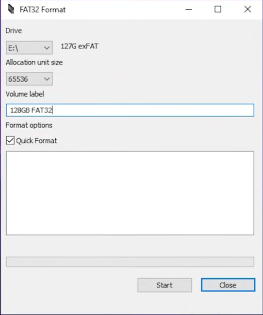 FAT32 GUI Formatter - volume label